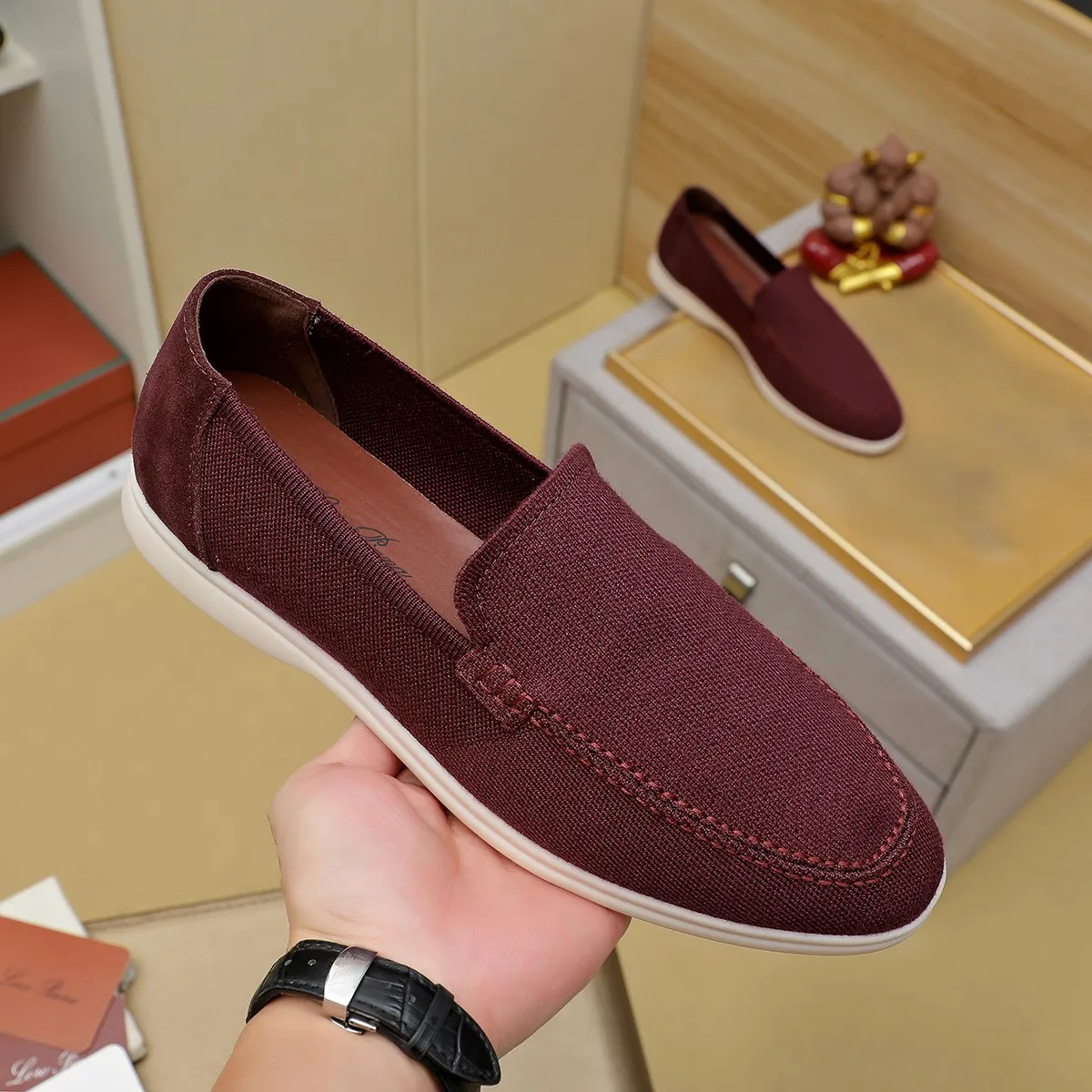 Men's Men's Shoes 💰 400 Loro PIana moccasin made of wish wool fabric. The upper is made of knitted fabric, made on a loom, and then attached to a rubber sole. The Rain System's water-repellent treatment enhances the shoe's functional design, while the suede details give the shoe a sense of elegance and sophistication. Made from Wish, fine wool from Australian and New Zealand Merino sheep 38-44